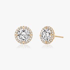 Halo Stud Halo Diamond Earrings, Diamond Earrings Studs Round, Jewellery Showroom, Halo Stud Earrings, Halo Earrings, Halo Earrings Studs, Band Jewelry, Accessories Jewelry Earrings, Moissanite Diamonds