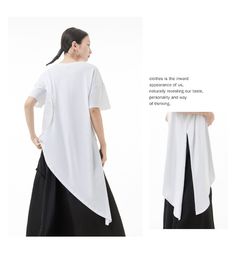 Features: Style: Fashion Occasion: Daily Material: Polyester,Cotton Sleeves: Short Sleeves Neckline: Round Neckline Pattern: Side Split Type: Women Irregular T Shirts Season: Summer Size Chart: Size Bust Waist Length cm inch cm inch cm inch One Size 112 44 114 45 62-103 24-41 Neckline Pattern, Simple Shirts, Women T Shirts, Side Split, Waist Length, Season Summer, Suits For Women, Round Neckline, Summer Women