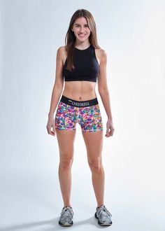 Side profile view of the ChicknLegs Tie-Dye 3 inch compression running shorts. Multicolor Athletic Shorts With Built-in Shorts For Sports, Multicolor Athletic Shorts For Gym, Multicolor Athletic Shorts For Sports, Multicolor Athleisure Athletic Shorts For Workout, Moisture-wicking Multicolor Gym Shorts, Multicolor Athleisure Activewear With Built-in Shorts, Multicolor Stretch Gym Shorts, Sporty Multicolor Athletic Shorts For Gym, Multicolor Activewear With Built-in Shorts For Gym