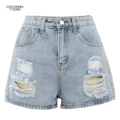 Summer Casual Shorts, E Girl Clothes, Shorts Female, Embroidered Denim Shorts, Shorts Fashion, Casual Summer Shorts, High Waist Fashion, High Waist Shorts, Shorts Denim