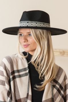 Sedona Wide Brim Hat Bohemian Adjustable Fedora For Fall, Adjustable Bohemian Fedora For Fall, Chic Adjustable Fedora For Festivals, Bohemian Short Brim Fedora For Fall, Bohemian Flat Brim Fedora For Winter, Fall Festival Fedora Hat, Fall Bohemian Fedora With Short Brim, Black Wide Brim Panama Hat For Festivals, Western Wide Brim Felt Hat