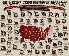 the scarpeti urban legend in each state info graphic by person, via flick