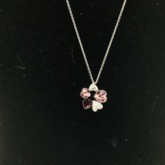 Gorgeous Swarovski hearts necklace, pink tone. Vintage Swarovski Heart Necklace, Swarovski Heart, Hearts Necklace, Enamel Flower, Pink Beads, Silver Spring, Pink Tone, Flower Necklace, Heart Necklace