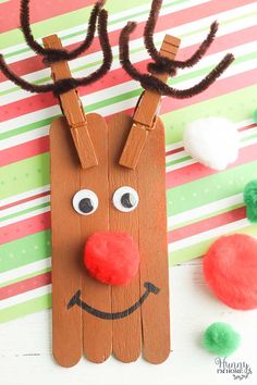 popsicle stick reindeer craft for kids to make