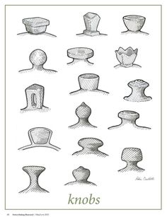 a bunch of hats that are drawn in pencil on paper, with different shapes and sizes