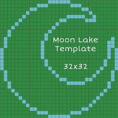 the moon lake template is shown in blue and green pixels, with space for text