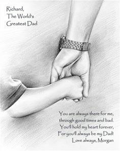 a drawing of two hands holding each other with the words, you are always there for me