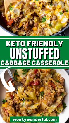 keto - friendly unstufffed cabbage casserole is an easy and delicious side dish