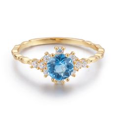 ✦ 10K Solid Yellow Gold Size 5 1 piece only and is ready to ship. This is a final sale and cannot be returned or exchanged. Loyalty members are eligible to return final sale items for store credit only. Gold Blue Topaz Ring With Halo Setting, Gold Blue Topaz Promise Ring, Gold Blue Topaz Ring For Promise, Blue Topaz Cluster Ring Gift, Blue Topaz Cluster Ring Fine Jewelry Gift, Fine Jewelry Blue Topaz Cluster Ring Gift, Blue Topaz Ring In Yellow Gold For Promise, Ring Sizer, Blue Topaz Ring