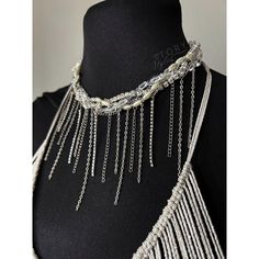 Chain necklace,layered necklace, grunge necklace, chain chok - Inspire Uplift Multi-strand Layered Pearl Chain Necklace For Parties, Multi-strand Layered Pearl Necklace For Party, Party Layered Pearl Necklace With Pearl Chain, White Choker Layered Necklace With Adjustable Chain, White Adjustable Choker Layered Necklace, White Adjustable Chain Layered Choker Necklace, White Layered Choker Necklace With Adjustable Chain, Pearl Beaded Necklaces With Chain For Party, Pearl Beaded Necklace With Chain For Parties