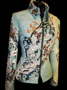 If I was still showing western pleasure (and had unlimited money) I would so get this. Gorgeous! - Airbrush Horsemanship Showmanship Outfit, Western Jackets, Horse Clothing, Horse Showing, Dance Women