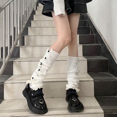 Attention: This price includes a pair of legwears only, others are not included. Casual Knitted Legwear, Casual Fitted Knitted Legwear, Knitted Leg Warmers, Anime Clothes, Drawing Anime Clothes, Fit Ideas, Outfit Style, Anime Outfits, Leg Warmers