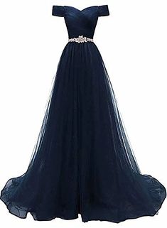 Off Shoulder Navy Blue Party Dress Outfits For Girls Blue A-line Maxi Dress For Prom, A-line Tulle Evening Dress, Blue A-line Evening Dress For Wedding, A-line Tulle Bridesmaid Ball Gown, Blue Tulle Skirt Evening Dress, Royal Blue A-line Evening Dress For Prom, Blue Sleeveless Tulle Maxi Dress, Sleeveless Blue Tulle Maxi Dress, Blue Floor-length Evening Dress With Tulle Skirt