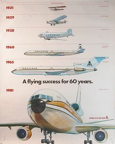 an advertisement for american airlines showing the different types of planes