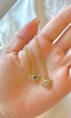 18k gold plated necklace chain and charm with cubic zirconia details Moon Romantic, Sailor Moon Jewelry, Heart Charm Necklace, Elephant Head, Moon Jewelry, Heishi Beads, Doll Shoes, Gold Plated Necklace, Boho Necklace