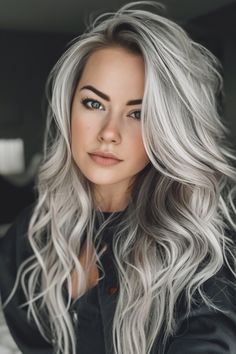 83+ Silver Hair Color Ideas for a Breathtaking Look! Champagne Blond, Long Grey Hair, Silver Hair Color Ideas, Long Silver Hair, Grey Hair Transformation, Silver Blonde Hair, White Hair Color, Gorgeous Gray Hair, Grey Hair Inspiration