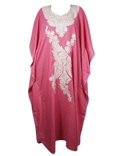 Womens Maxi Kaftan Pink Embroidered Dress L-3XL Feel like a bohemian goddess wearing the handmade, hand embroidered caftans over your bathing suit comfy and flowing yet dressy. Kaftans make great gifts and are super cute for a destination beach wedding or as a boho dress for the rehearsal dinner.Cotton Fabric Relaxed fit, multiple uses.Measurement : Length : 58" chest : 58 inch, One size fits L/XL/2XL/3XLProduct Care Instructions: HANDWASH WITH CARE DRIP DRY caf-3425 Shipping Clothing, textiles, Dressy Kaftans, Pink Embroidered Dress, Embroidered Caftan, Colorful Maxi Dress, Bohemian Girls, Maxi Kaftan, Kaftan Maxi Dress, Cotton Kaftan, Maxi Dress Black