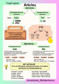 an info sheet with different types of words and phrases in russian, english, and arabic