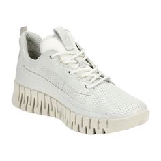 Step into style and comfort with the Ecco Gruuv Women's White Sneakers. Ideal for the fashion-conscious young adult, these sneakers feature a chic diamond pattern, enhancing their visual appeal while offering the durability and comfort Ecco is known for. Perfect for both casual outings and light sporting activities, these sneakers ensure a perfect blend of fashion and function. Enjoy the lightweight build and versatile design, tailored specifically for a dynamic lifestyle. Elevate your shoe collection with these must-have white sneakers and experience style that doesn’t sacrifice comfort. Comfortable White Slip-on Sneakers For Light Sports, White Casual Slip-on Sneakers With Elastic Laces, Sporty Sneakers With Relaxed Fit And Round Toe, White High-top Walking Shoes For Light Sports, White High-top Walking Shoes For Casual Sports, White Casual Slip-on Sneakers With Boost Midsole, Comfortable White Walking Shoes For Spring, Comfortable White Spring Walking Shoes, Modern White Breathable Walking Shoes