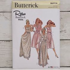 **Brand New** Butterick Retro 1980’s Women’s Sewing Patterns. Butterick B6914 Sizes: A5 (6, 8, 10, 12, 14) *New, Uncut, Factory Folded* 5 Patterns For $25 *Please Note: Packaging Has Folds And Creases But Pattern Is Unharmed* Sewing Vintage, Pretty Lingerie, Vintage Patterns, Sewing Patterns, Color White, Size 6, Lingerie, Packaging, Womens Dresses