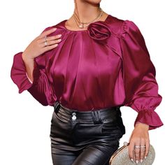 F00243885-102 Feminine Long Sleeve Party Tops, Chic Pink Blouse For Fall, Chic Pink Fall Blouse, Elegant Long Sleeve Top For Fall Party, Feminine Fitted Long Sleeve Top For Fall, Elegant Pink Top For Winter, Elegant Pink Winter Top, Pink Party Tops For Fall, Pink Fall Blouse For Night Out