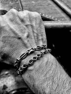 Men's Must-Have Chain Bracelet, Hand Forged Silver Chain, Oxidized Bracelet, Raw Unisex Link Bracelet, Black Chain, Unique Gift For Him. Gift For Him The perfect gift for him, a Men's Hand Forged Chain Bracelet, Artisan Solid Sterling Silver, each motif is made and placed by hand oxidized and polished. A unique, statement chain bracelet, easy to wear for both men and women. Link bracelet with two different motifs that combined create a delicate, elegant, and together brutal and dark fantastic pi Metal Chain Bracelet With Hook And Links For Gift, Modern Handmade Chain Link Bracelets, Solid Cuban Link Bracelet As Gift, Modern Chain Bracelet With Hook And Links As Gift, Modern Chain Bracelet As Gift With Hook And Links, Minimalist Handmade Link Bracelets, Minimalist Handmade Link Bracelet, Handmade Minimalist Link Chain Bracelet, Handmade Minimalist Link Bracelet