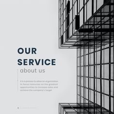 an advertisement for a service company with black and white lines