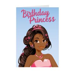 a birthday card with an image of a princess