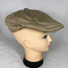 Scala Classic Flat Cap 100% Cotton Style: Ivy Flat Cap Size: L, The Inner Circumference Is Approximately 22 1/2" Condition Note: Brand New Without Tag. Khaki Visor Hat For Spring, Vintage Khaki Hat For Spring, Classic Khaki Hats For Spring, Khaki Cap For Fall, Classic Khaki Cap, Casual Cream Flat Cap, Vintage Multicolor Flat Cap, Handmade Brown Flat Cap, Military Style Camouflage Flat Cap