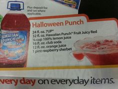 an advertisement for hawaiian punch is shown in the store's advertisers