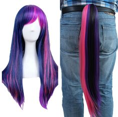 PRICES MAY VARY. ♥♥【Real Design of Wig as Same as the Anime Character】:All Style of our Purple Mix Pink Cosplay Wig with Ponytail for Women is Designed by Our Professional Cosplayer & Designer. We Have over 10 Years Design Experience & Cooperated with Comic Con ♥♥【Adjustable Cap Size for All Head Circumference】: Purple Mix Pink Cosplay Wig with Ponytail is Designed with 2 adjustable straps , 2 Hooks & Soft Breathable Material Structure.Adjust Blonde wig with bangs Size from Small to Medium to La Wig With Ponytail, Sparkle Cosplay, Brown Ponytail, Ponytail Wigs, Rainbow Costumes, Brown Cosplay, Pink Cosplay, Rainbow Wig, Auburn Brown