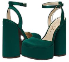 Fitted Chunky Platform Heels, Bold Block Heel Sandals With Strap, Chic Ankle Strap Block Heels With Platform, Chic Chunky Platform Heels, Bold Platform Heels With Block Heel, Chic Fitted Chunky Platform Heels, Bold Heels With Heel And Ankle Strap, Bold Heels With Ankle Strap And Heel Strap, Chic Green Heels With Buckle Closure