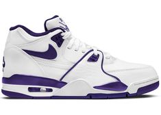 Nike Air Flight 89 White Court Purple - CN0050-101 White And Purple Shoes, Nike Air Flight 89, Nike Flight, Nike Air Flight, Nike Fashion Shoes, Air Flight, Nike High, Purple Nikes, Purple Sneakers