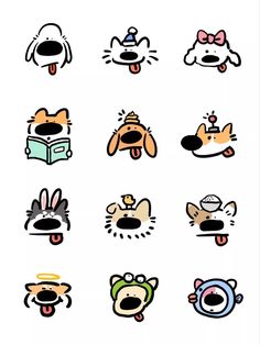 various stickers with dogs and cats on them