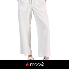 in stock White Bottoms With Elastic Waistband, Short Length, White Ankle-length Beach Pants, White Ankle-length Bottoms With Cargo Pockets, White Ankle-length Drawstring Pants, White Full-length Cotton Joggers, Bare Beauty, Tommy Hilfiger Women, Quilted Coverlet, Dining Room Bench