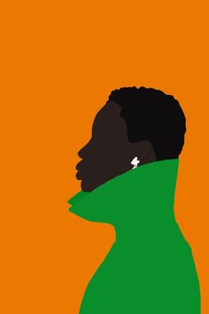 Un-detailed but expressive Asian girl face silhouette with short hair and a green coat on an orange background Bgm Images, Diaspora Art, Woman Face Portrait, Design On Canvas, Face Art Painting, A Phone Wallpaper, African Drawings, Vector Face, Body Image Art