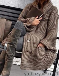 Cheap Cardigans, Mode Casual, Chunky Knit Cardigan, Casual Cardigans, Knit Tunic, Moda Vintage, Cardigan Sweaters For Women, Knit Fashion, Jumper Sweater