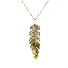 A single feather flutters from this elegant gold pendant. The chain is 18 inches long and closes with a lobster clasp.Product Details: Pendant Information : Metal : 10K Yellow Gold Chain Length : 18" Chain Type : Cable Clasp : Lobster Clasp Item Height : 1.12 in Item Width : 0.25 in Approximate Weight: Size Weight 18 2.4 grams Video Overlay, Gold Feathers, Silver Jewelry Necklace, Garnet Jewelry, Feather Pendant, Yellow Gold Chain, Emerald Jewelry, Diamond Pendant Necklace, Silver Diamonds