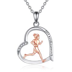 PRICES MAY VARY. 💖Design: Just keep running necklace.A Inspirational jewelry special made for Runner lovers.A simple way to express your personality and share your love of running and outdoor activities.And when you encounter difficulties, don't give up, just keep running, and you will find the meaning of life. 💖Material :925 sterling silver Running jewelry.Lead-Free & Nickel-Free, Hypoallergenic and Safety for sensitive skins women girls. 💖Size : Running pendant:27.7*18.5 mm(1.09*0.72 inch). Running Necklace, Running Jewelry, Sports Lover Gifts, Graduation Jewelry, Sterling Silver Anklet, Gifts For Runners, Senior Gifts, Silver Shop, Kids Necklace