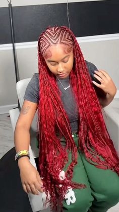 Feed In Braids Hairstyles, Goddess Braids Hairstyles, Dyed Hair Inspiration, Cute Box Braids Hairstyles, Quick Braided Hairstyles, Hair Techniques, Protective Hairstyles Braids, Hair Twist Styles