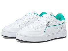 PUMA Mercedes AMG Petronas CA Pro - Men's Shoes : Puma White : Designed for comfort and style, the PUMA Mercedes AMG Petronas CA Pro shoes are perfect to add to your sneaker collection. The round-toe style shoes have a lace-up closure for a secure fit. Leather upper. Textile lining and insole. Padded tongue and collar for added support. Perforated toe cap. Contrasting heel. Branding on upper and heel. Abrasion-proof rubber outsole. Imported. Mercedes Amg Petronas, Shoes Puma, Puma White, Sneaker Collection, Shoes Men, Fashion Shoes, Men's Shoes