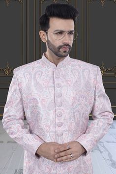 Stay stylish with our Mens Sherwani - M42-S122! This colorful sherwani features intricate stone embroidery that adds a touch of elegance to your outfit. Perfect for special occasions, this sherwani is sure to make a statement and elevate your look. Stone Embroidery, Mens Sherwani, Elevate Your Look, Your Outfit, Special Occasion, Embroidery, Stone, Color