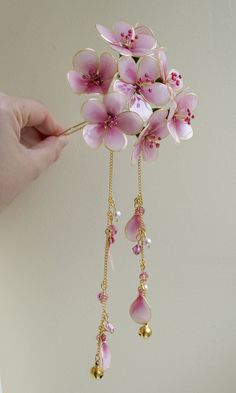 Sakura Accessories, Sakura Jewelry, Trendy Gold Necklace, Japanese Accessories, Aesthetic Edgy, Flower Kimono, Bridal Design