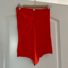 Brand New Without Tags! American Apparel Strapless Bodysuit. Size Medium. Pristine Condition, Never Been Worn. Orange Stretch One-piece Bodysuit, Orange Stretch Bodysuit For Summer, Stretch Orange Bodysuit For Summer, Summer Stretch Orange Bodysuit, Summer Solid Color Stretch Strapless Jumpsuit, Stretch Orange One-piece Bodysuit, Summer Stretch Strapless Jumpsuit, Summer Strapless Stretch Jumpsuit, Red Strapless Jumpsuit For Summer