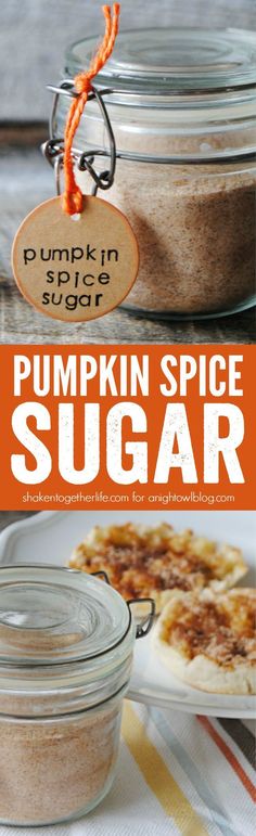 pumpkin spice sugar recipe in a glass jar