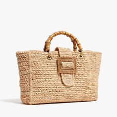 Inspired by the style of the '60s, Pam was dreaming of effortless raffia essentials.  Our handwoven raffia tote is expertly crafted and beautifully finished with brushed gold hardware, bamboo and rattan.  Every detail is considered with special attention to function and versatility.  Named after Pam's grandmother, The Celine Belt Bag, Brushed Gold Hardware, Leather Makeup Bag, Raffia Bag, Straw Bags, Bamboo Handles, Crochet Handbags, Woven Bag, Womens Purses