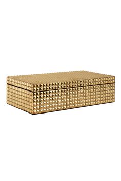 Gold Studded Jewellery Box | OROA Blaze | Oroa.com Outdoor Mirror, Mirror Ornaments, Outdoor Storage Boxes, Richmond Interiors, Stud Jewelry, Artisan Design, Gold Geometric, Elegant Decor, Gold Studs