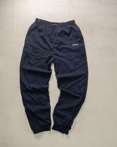 Vintage 90s Adidas Pants, Mens Blue Pants, Blue Pre-owned Pants, Cuffed Track Pants - Men's Large, Menswear Size On Label: Large  Recommended Size: Men's Large  Measurements: Waist: 32" - 40" Inseam: 30" Mens Blue Pants, Blue Pants Men, Adidas Hose, Track Pants Mens, 90s Adidas, Adidas Vintage, Pants Blue, Adidas Pants, Blue Pants