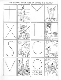 an image of the alphabet and numbers for children's coloring pages, with pictures of people