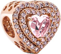 Pandora Charms Rose Gold, Pandora Rose Gold, Pandora Pink, Pandora Rose, Rose Gold Charms, Large Heart, Pandora Bracelet Charms, Rose Gold Heart, Pandora Silver